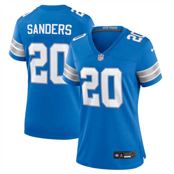 Womens Detroit Lions #20 Barry Sanders Blue Stitched Jersey Dzhi->->Women Jersey